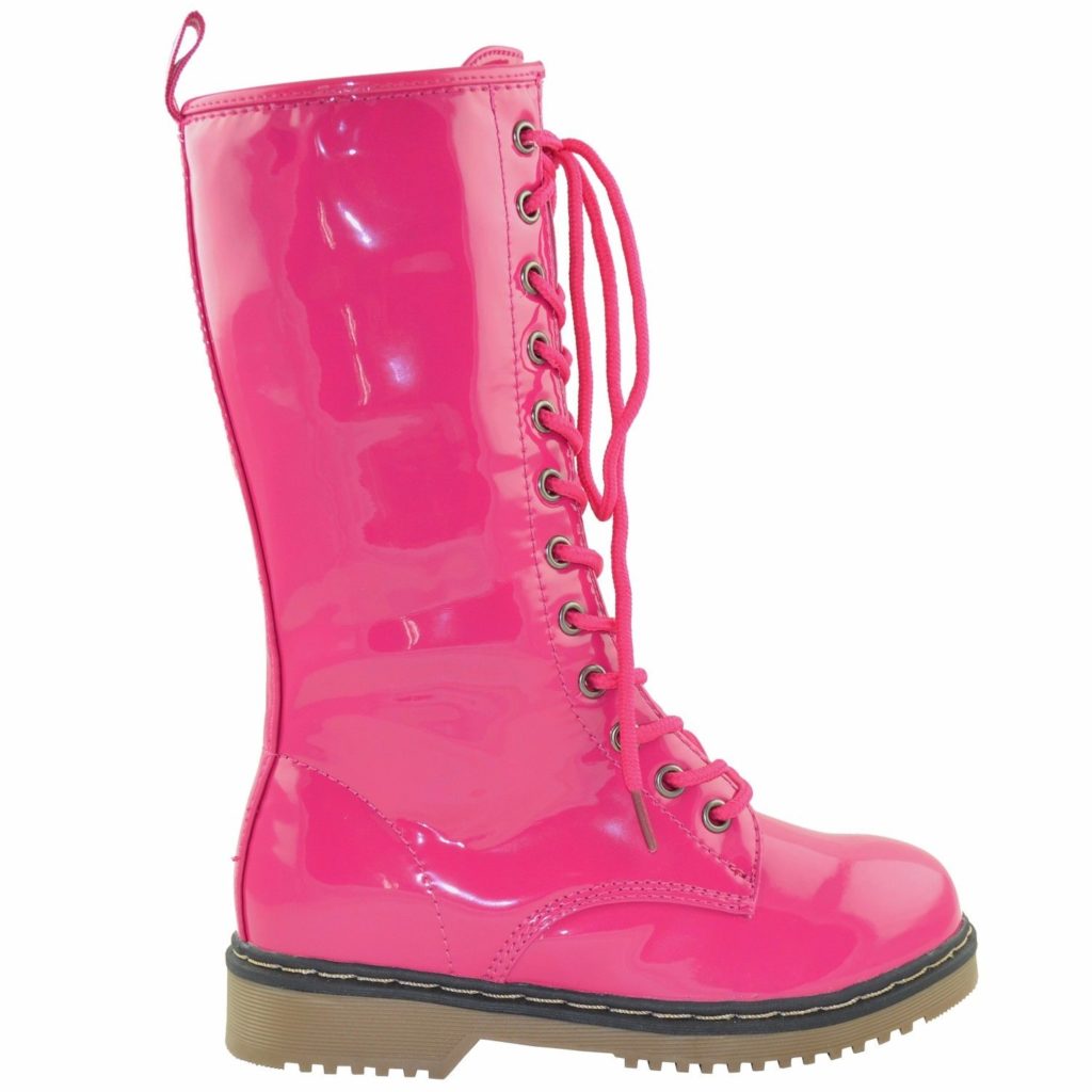 Lace Up pink combat boots - Online Boots