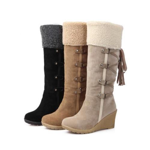 Winter High Wedge Snow Boots for Women - Online Boots