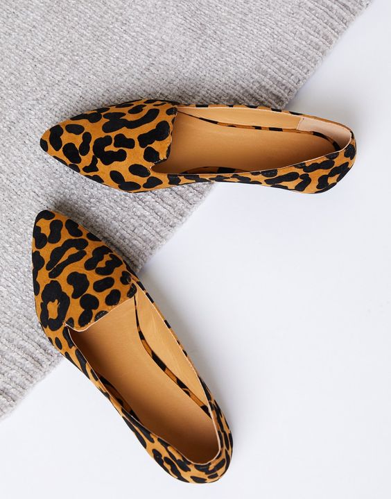 Leopard Pointed Toe Flats For Women Online Boots